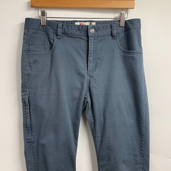FjallRaven Women's Flat‎ Front Zipper Pocket Cotton Tapered Chinos Size 32 - Picture 4 of 13